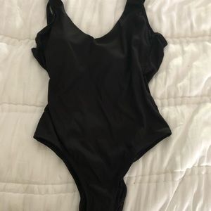Andie |biza Ribbed Black One Piece Swimsuit Size L